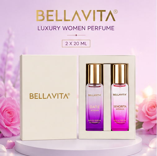 Bellavita Luxury Women Perfume Gift Set | Long-Lasting Eau De Parfum Duo | Date & Senorita | 2 x 20ml