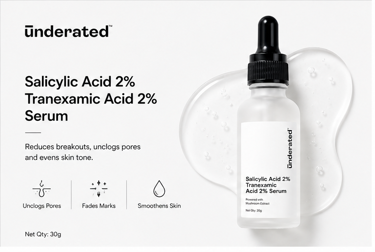 UNDERATED Salicylic Acid 2% + Tranexamic Acid 2% Serum
