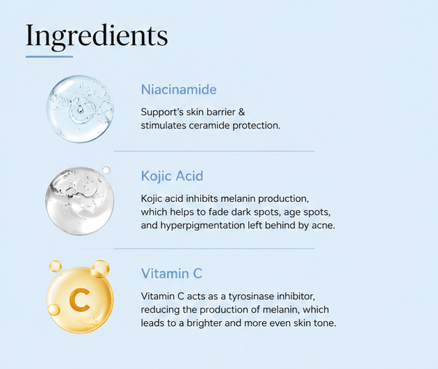 DERMASAGE Glow Moisturizer with Niacinamide Kojic Vitamin C for Radiant Skin