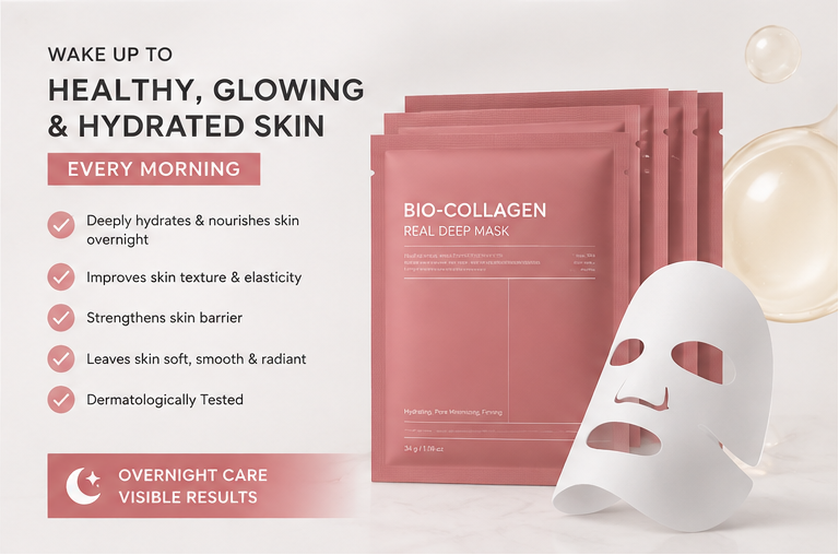 Bio Collagen - Deep Overnight Mask Korean glass glow (pack of 4)