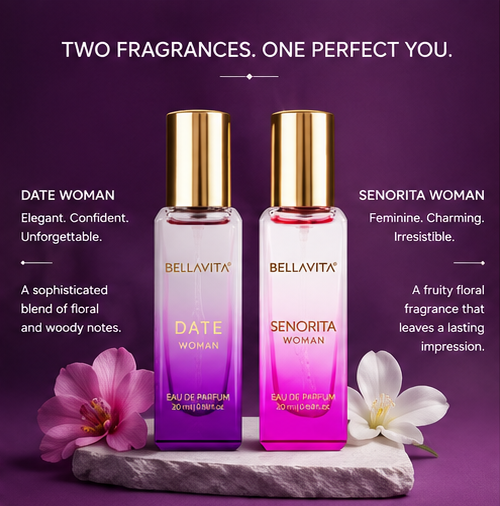 Bellavita Luxury Women Perfume Gift Set | Long-Lasting Eau De Parfum Duo | Date & Senorita | 2 x 20ml